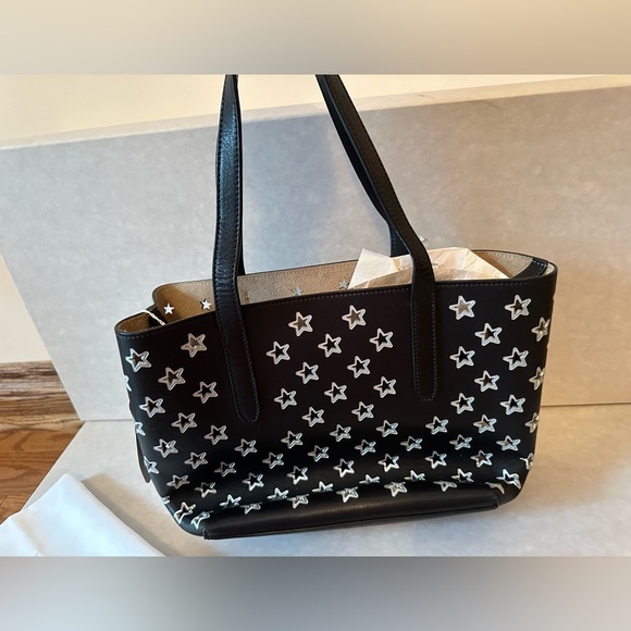 Jimmy choo SOFIA/M NAPPA LEATHER TOTE BAG WITH PERFORATED STARS (NEW) - Picture 13 of 16